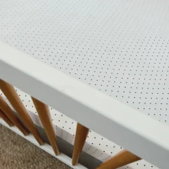 Stretch Mini Crib Sheet, Navy Polka Dot