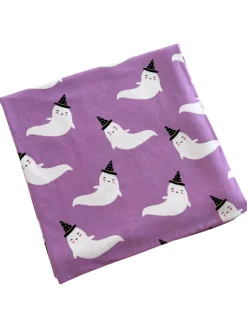 Stretch Swaddle Blanket, Purple Ghost