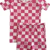Summer Lounge Set, Pink Flower Checkerboard