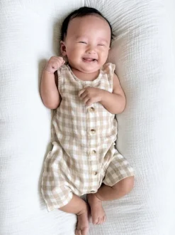 Tan Gingham / Organic Bay Shortie