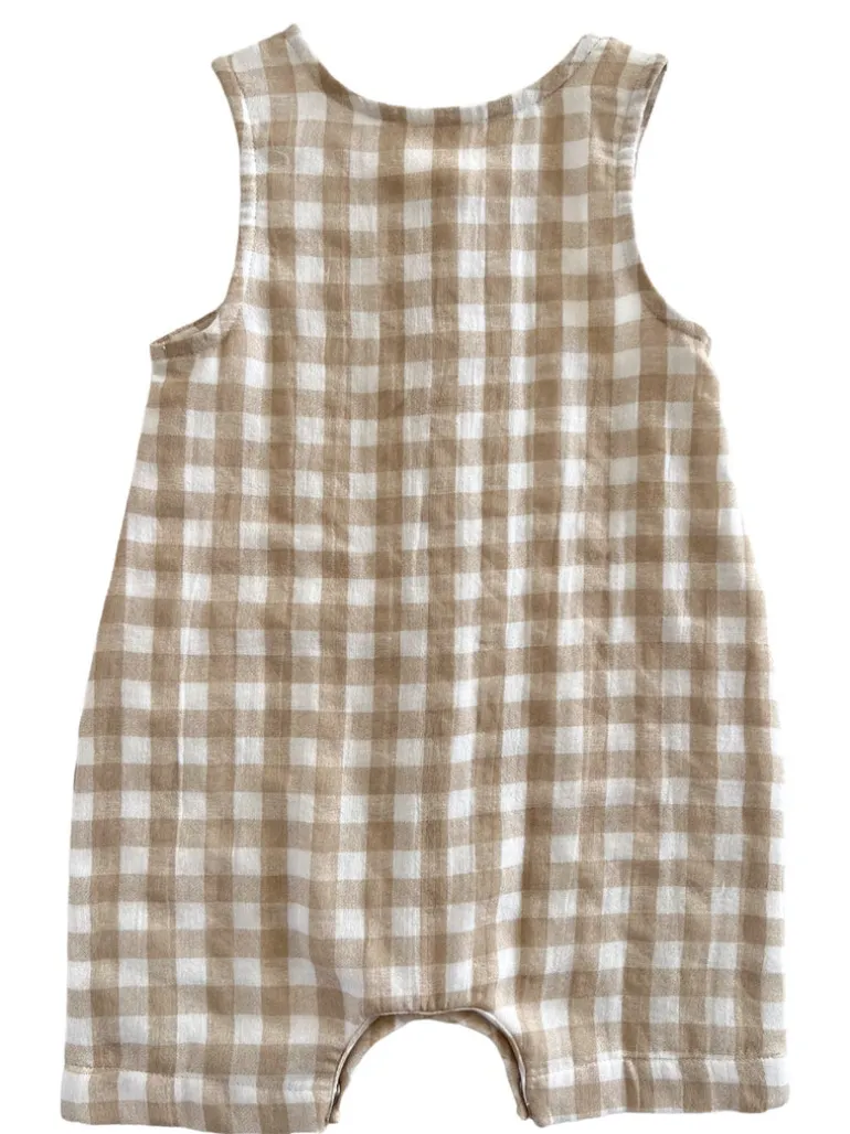 Tan Gingham / Organic Bay Shortie