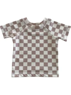 Tiramisu Checkerboard / Cabana Rashguard / UPF 50+