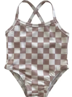 Tiramisu Checkerboard / Marina Swimsuit / UPF 50+