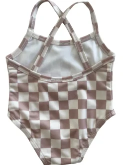 Tiramisu Checkerboard / Marina Swimsuit / UPF 50+