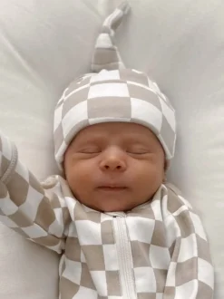 Tiramisu Checkerboard / Organic Beanie