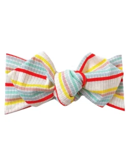 Top Knot Headband, Ribbed Pastel Pop Stripes