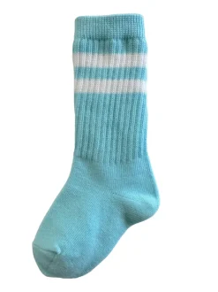 Tube Socks, Celeste Blue Stripe