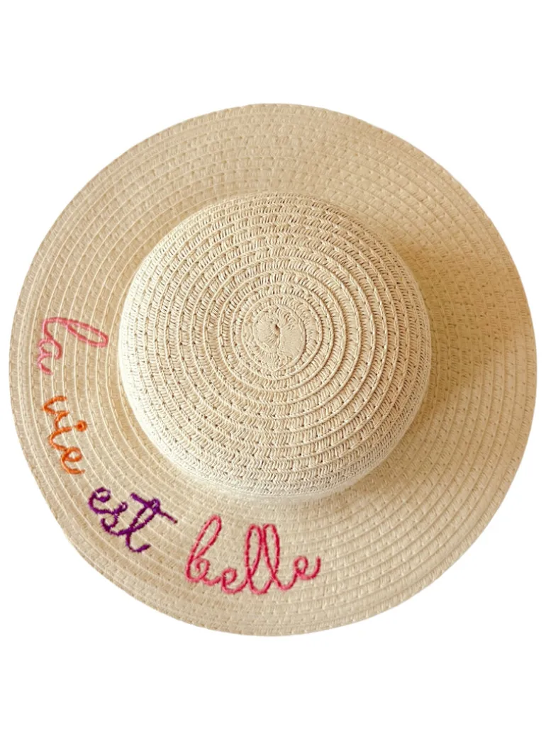 Wide Brim Woven Sunhat, La Vie est Belle