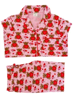 Women's Lounge Set, Valentine Bear Pink